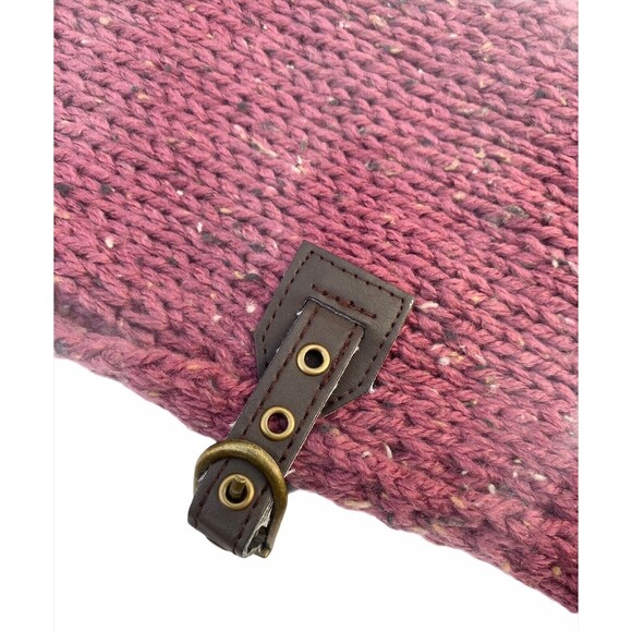 Simply Noelle NWT Purple Maroon Knit Shawl Wrap Poncho Cape Boho Cozy Lagenlook - Picture 5 of 10